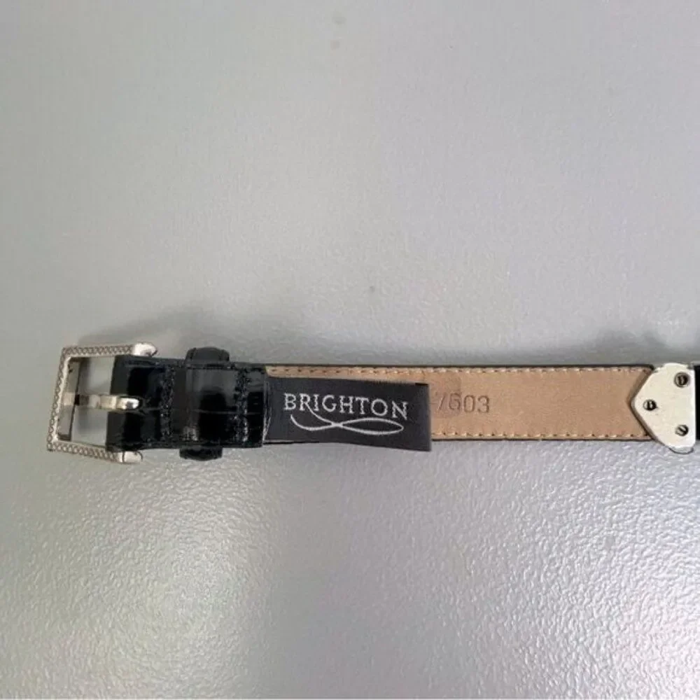 BRIGHTON WOMENS BLACK LEATHER BELT SIZE L